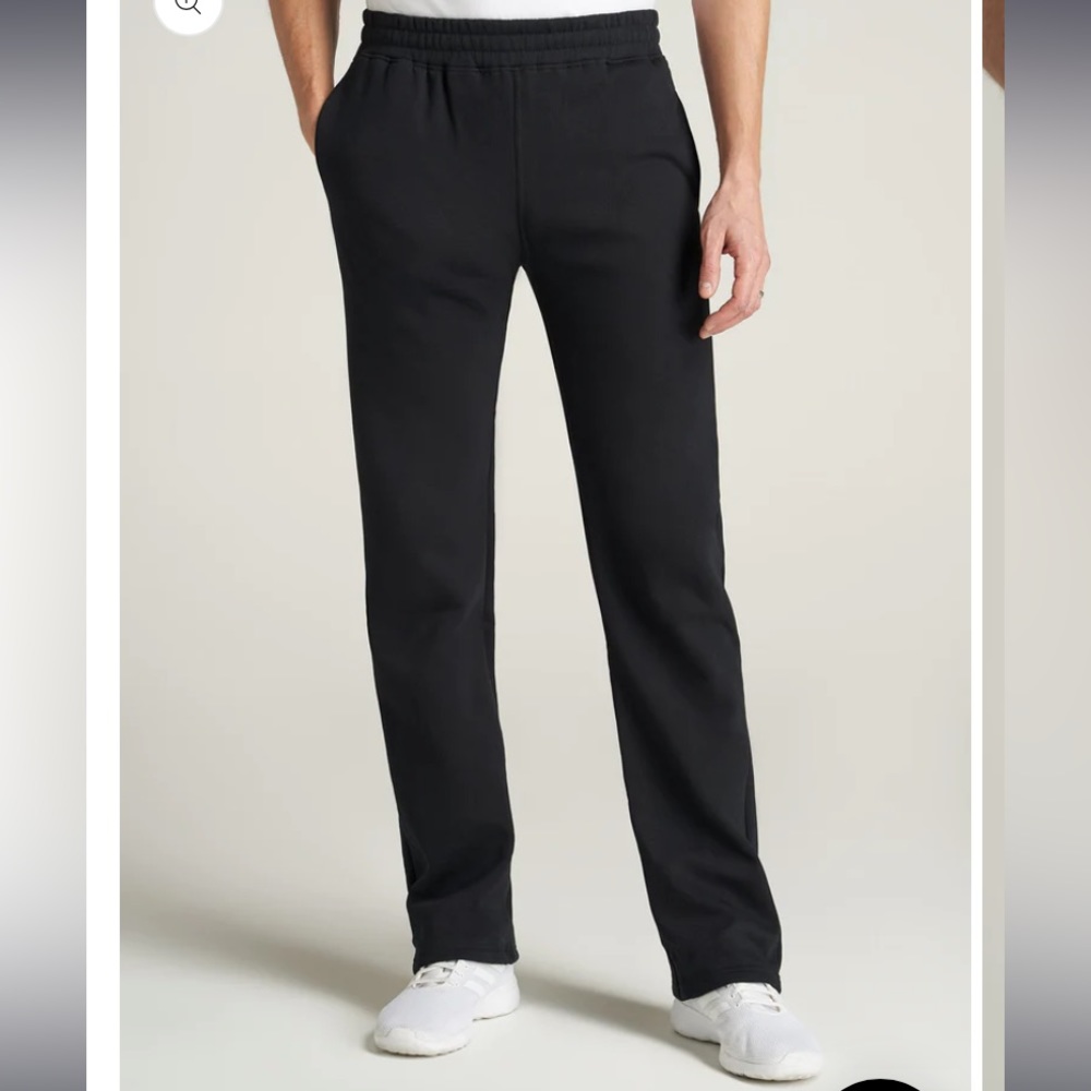 AMERICAN TALL - WEAREVER FLEECE OPEN-BOTTOM SWEATPANTS IN BLACK